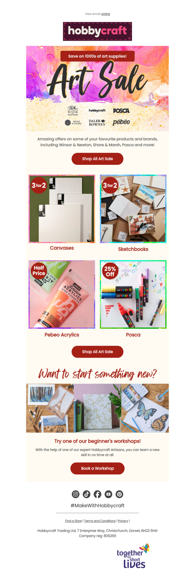 Save on 1000s of art supplies!