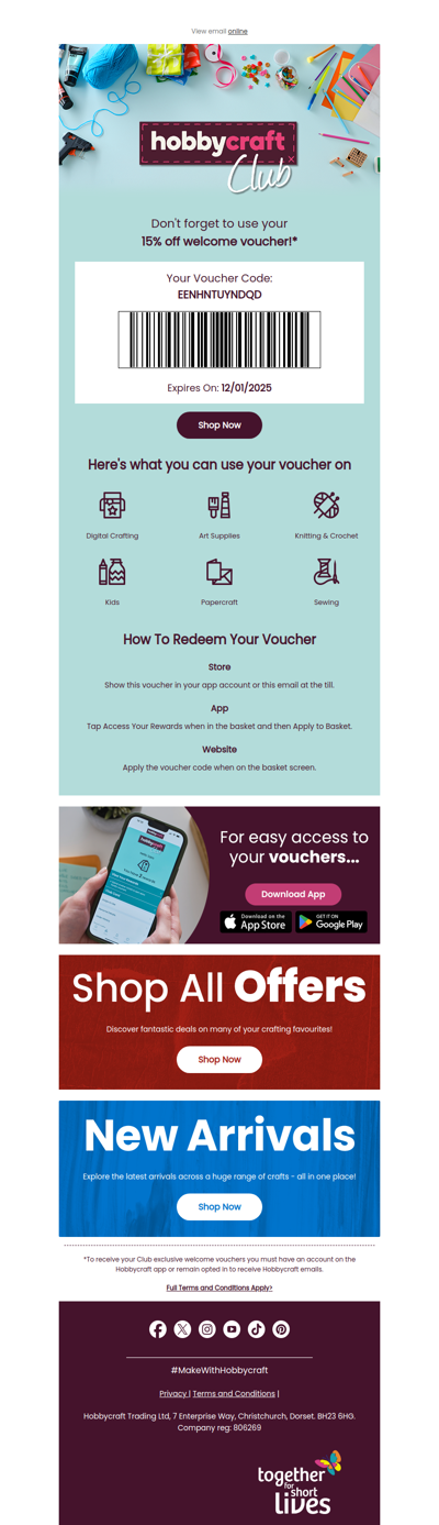 Your 15% off voucher expires soon