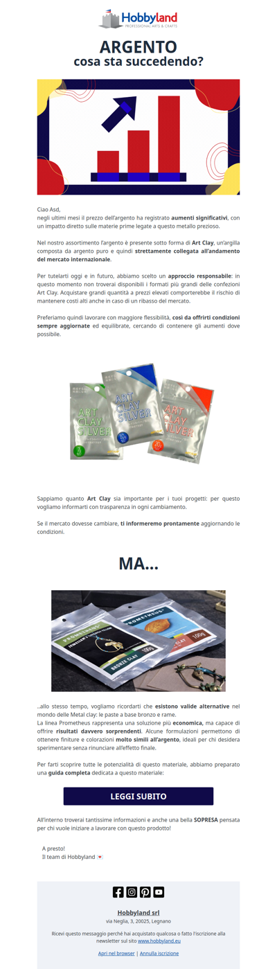 Argento in continuo aumento!