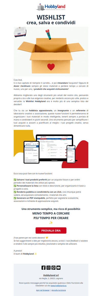 Hai già creato la tua nuova Wishlist? 💛