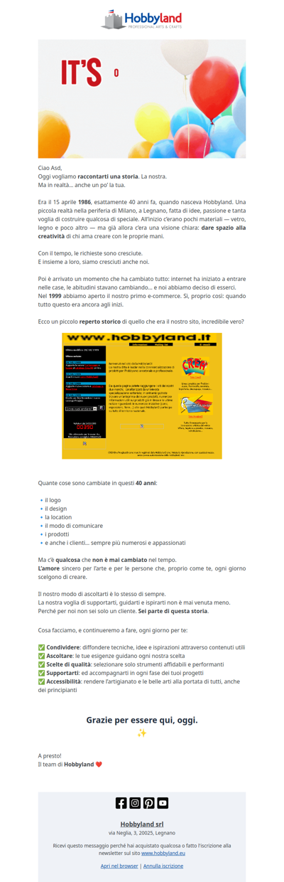 40 anni di storia… e c’è anche un po’ di te 💛