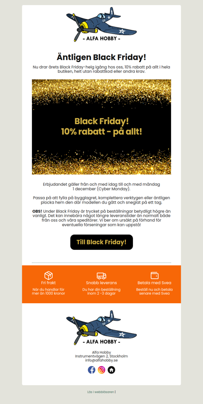 Black Friday hos Alfa Hobby – rea på allt!