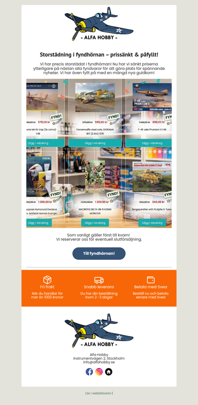 Alfa Hobby: Storstädning i fyndhörnan!