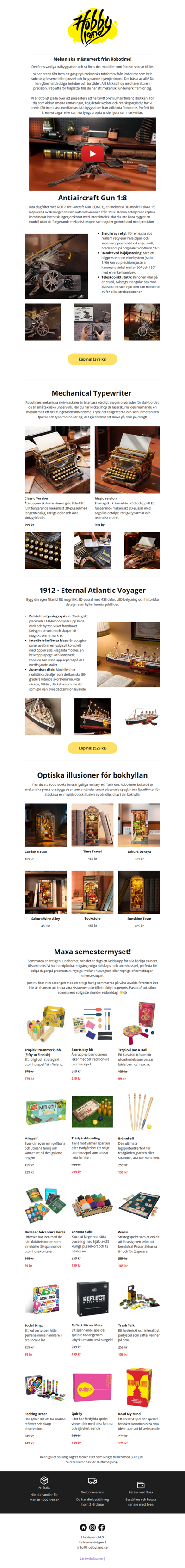 Mekanisk magi & sommarrea hos Hobbyland!