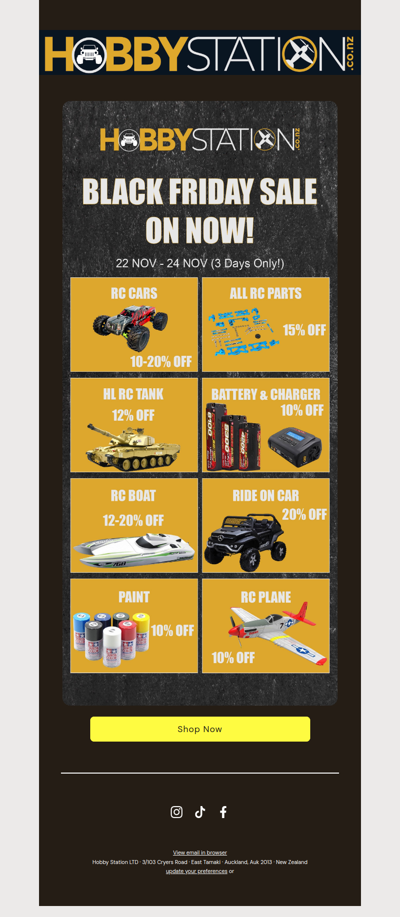 Last Day to get the Black Friday Savings on Your Favorite RC Products!