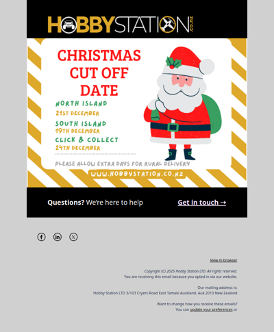 Plan Your Christmas Gifts—Cut-Off Dates Inside