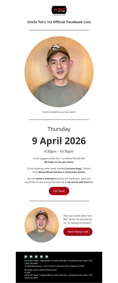 Uncle Tot's 1st Official Facebook Livestream