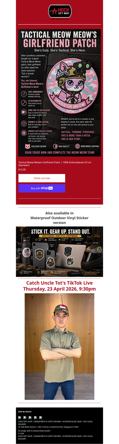 NEW DROP: Tactical Meow Meow’s Girlfriend Patch 😏