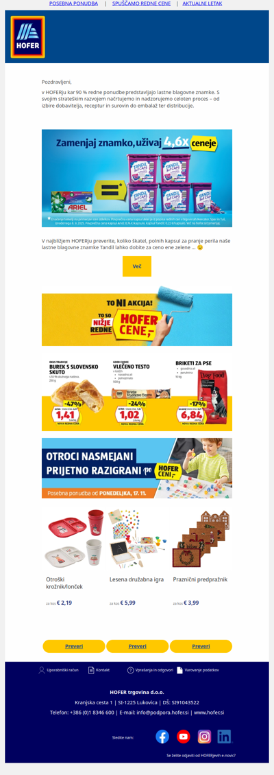 HOFER znamke = visoka kakovost po nizki ceni 😎