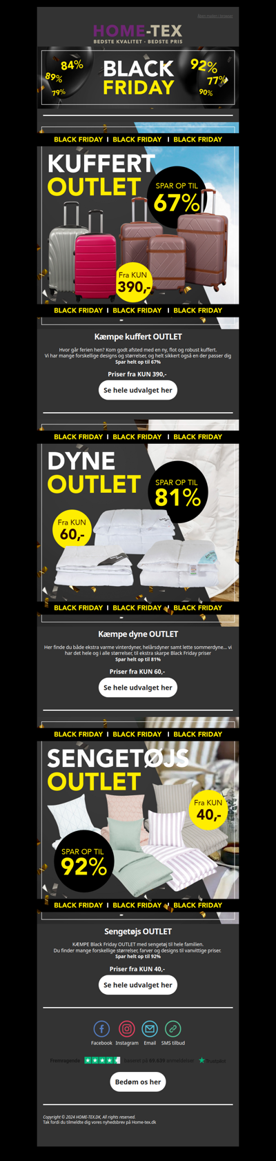 🖤 Kæmpe BLACK FRIDAY Kuffert OUTLET🖤