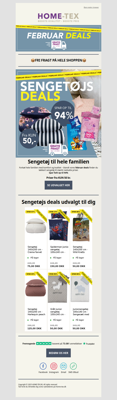 GRATIS FRAGT 🎉 Sengetøj fra 50kr