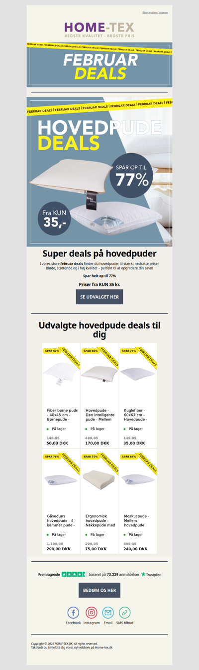 Hovedpude deals fra KUN 35 kr. 💥