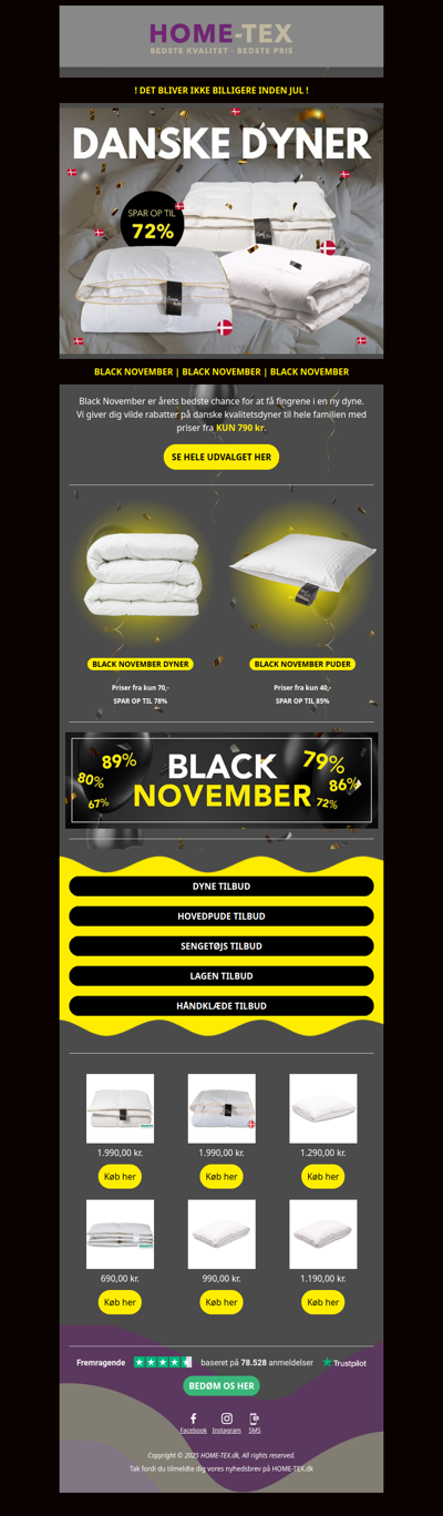 Danske kvalitetsdyner til Black November priser