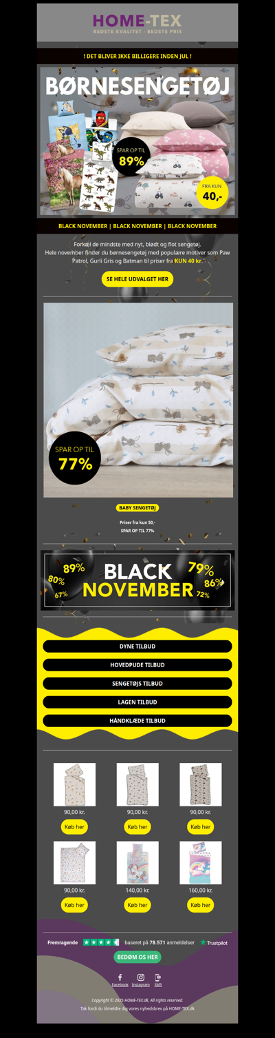 Kæmpe Black November rabatter på børnesengetøj!🌈