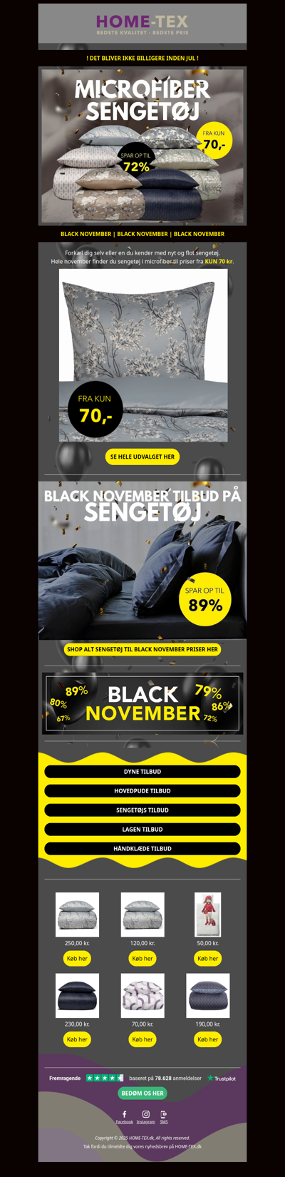 KÆMPE Black November rabatter på sengetøj i microfiber 🖤