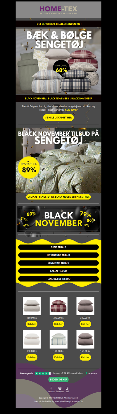 Black November Tilbud på Bæk & Bølge sengetøj