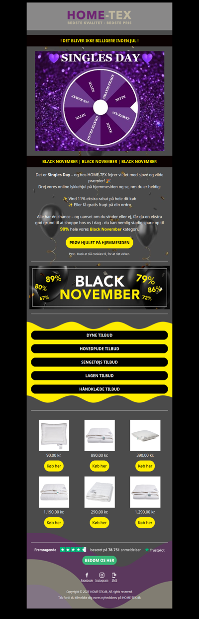 Singles Day 💜 Spin hjulet & vind EKSTRA rabat eller gratis fragt!