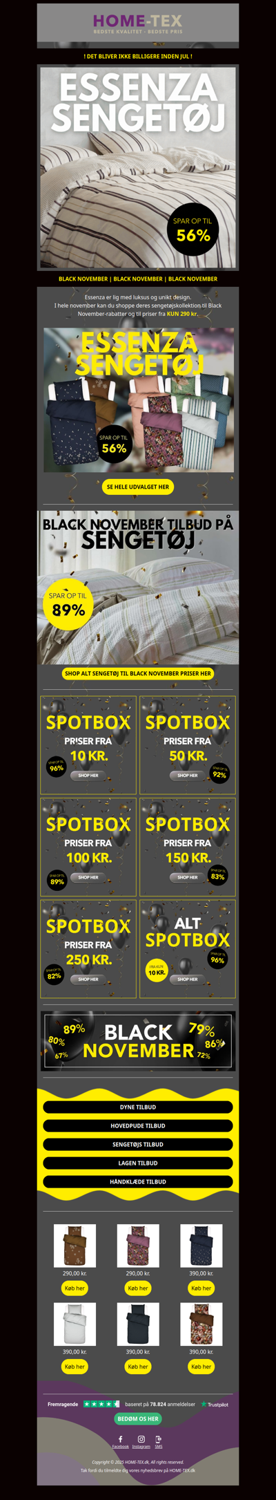 Vilde Black November rabatter på Essenza sengetøj!🖤