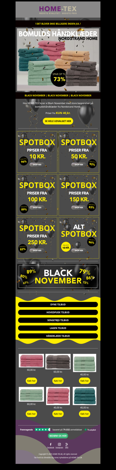 Kæmpe Black November rabatter på håndklæder!