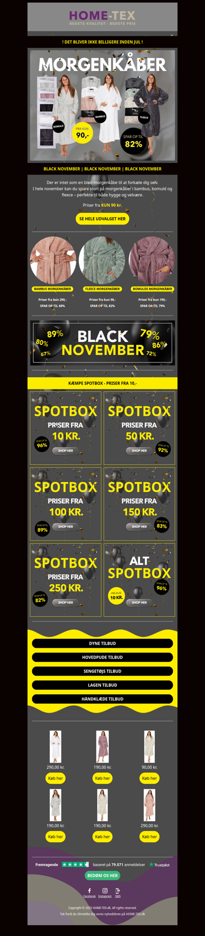 Morgenkåber fra KUN 90 kr. – kun i Black November