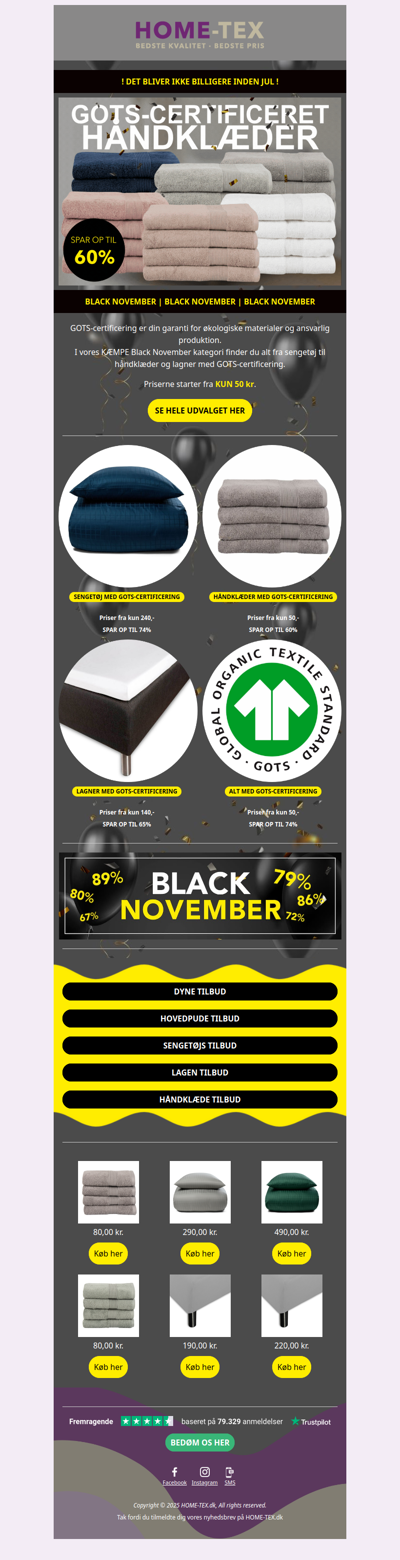 GOTS-certificerede produkter på tilbud 🖤 Black November