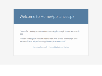 Your account on HomeAppliances.pk