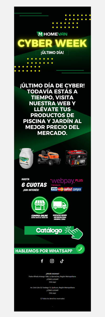 Último día de Cyber Week 😎