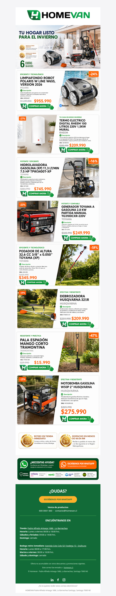 🏠 Equipa tu casa y patio en 6 cuotas sin interés 💳 y te llega en menos de 48h 🚚
