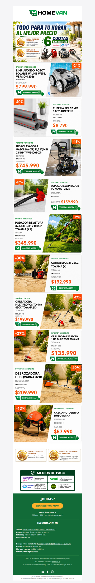 🛠️ Herramientas, jardín y hogar con precios especiales