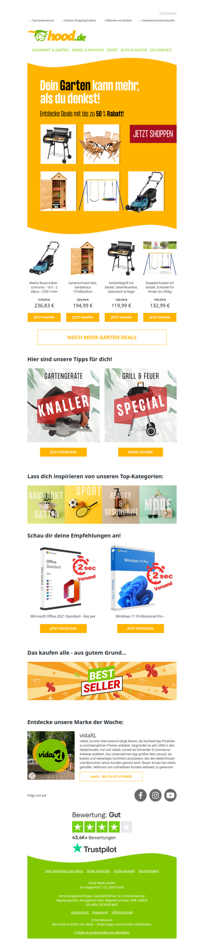 Jetzt bis zu 50 % Rabatt sichern auf Garten-Deals