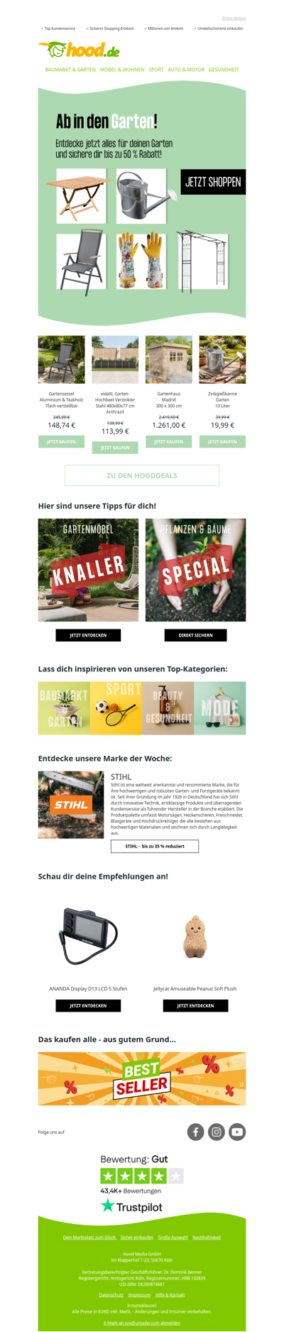 Gartenlieblinge jetzt bis zu 50 % günstiger!