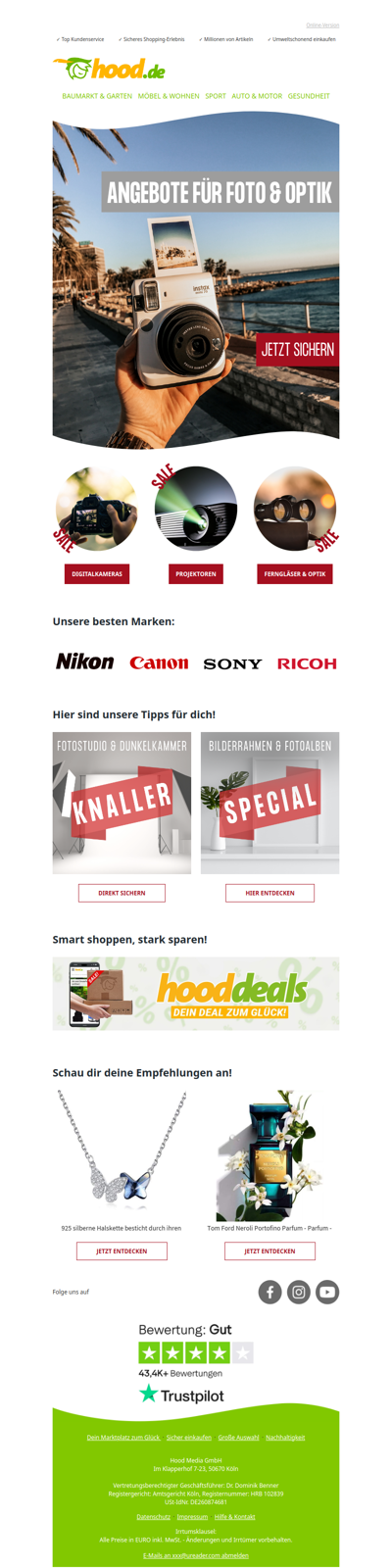 Bis zu 70 % sparen auf Foto & Optik
