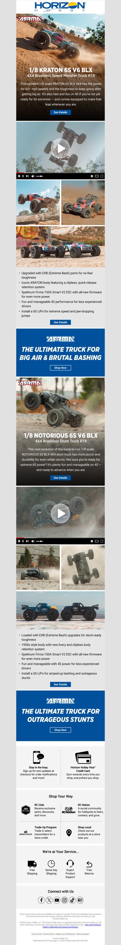 New Releases from ARRMA! KRATON & NOTORIOUS 6S V6 RTR