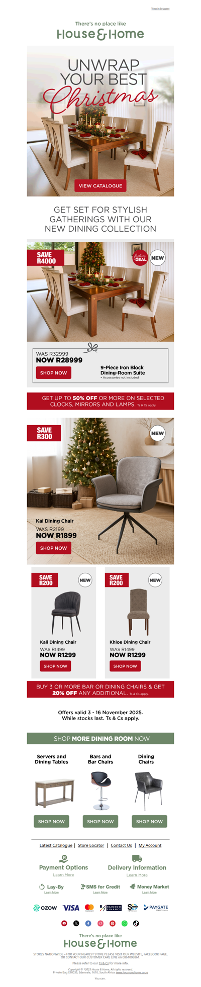 Host in Style This Christmas – New Dining Inside!