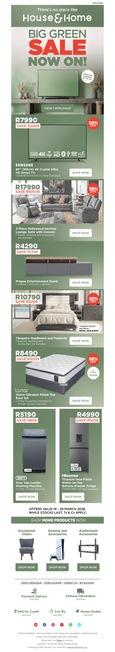 The Big Green Sale is NOW on