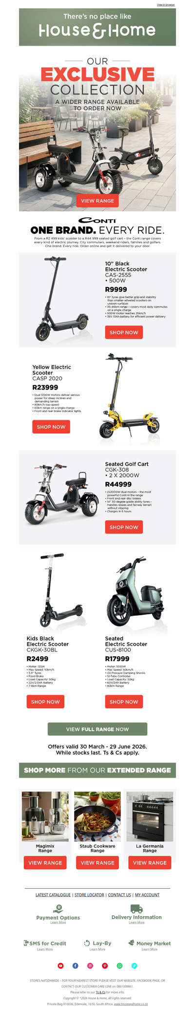 One brand. Every ride. Pre-order the Conti electric range.