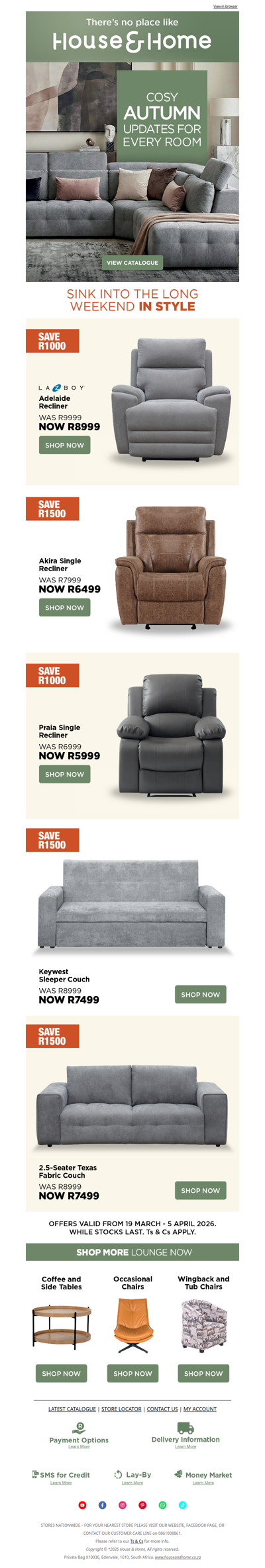 Cosy up your space for a relaxing long weekend!