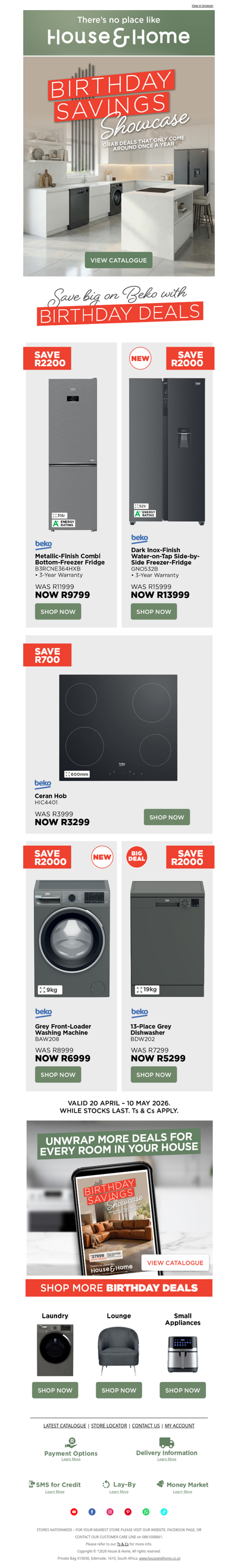 Birthday deals on Beko – and FREE delivery is on us