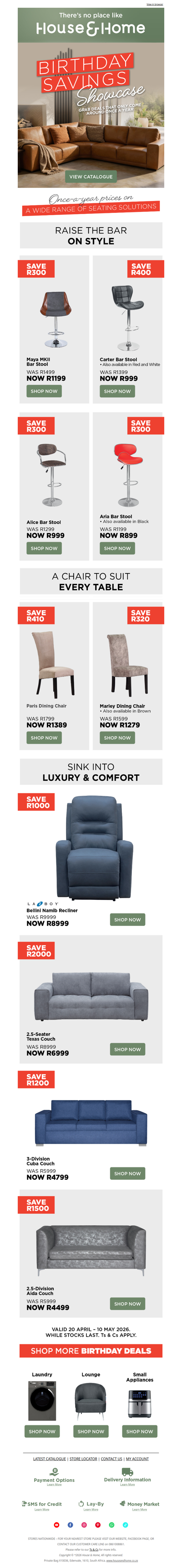 Unwrap Style. Unwrap Comfort. Unwrap Birthday Savings!