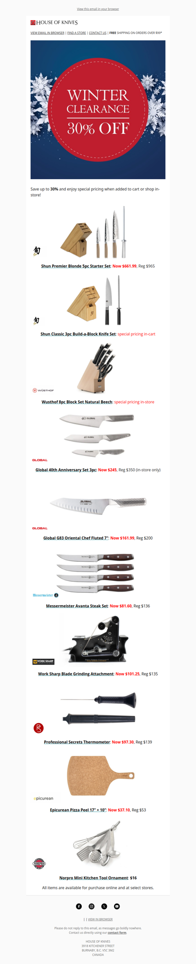 Up to 30% Off Selected Kitchen Knives!