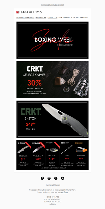 CRKT Boxing Week Deals