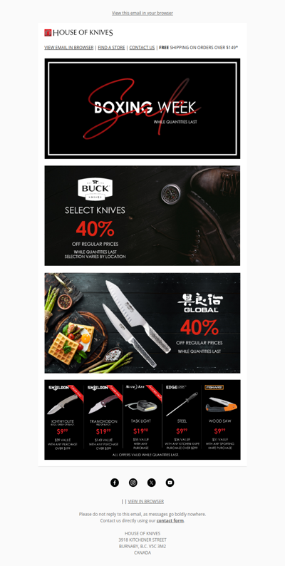 Save Big on Buck & Global Knives!