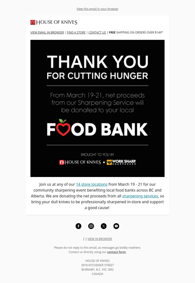 Sharpen Your Knives & Give Back