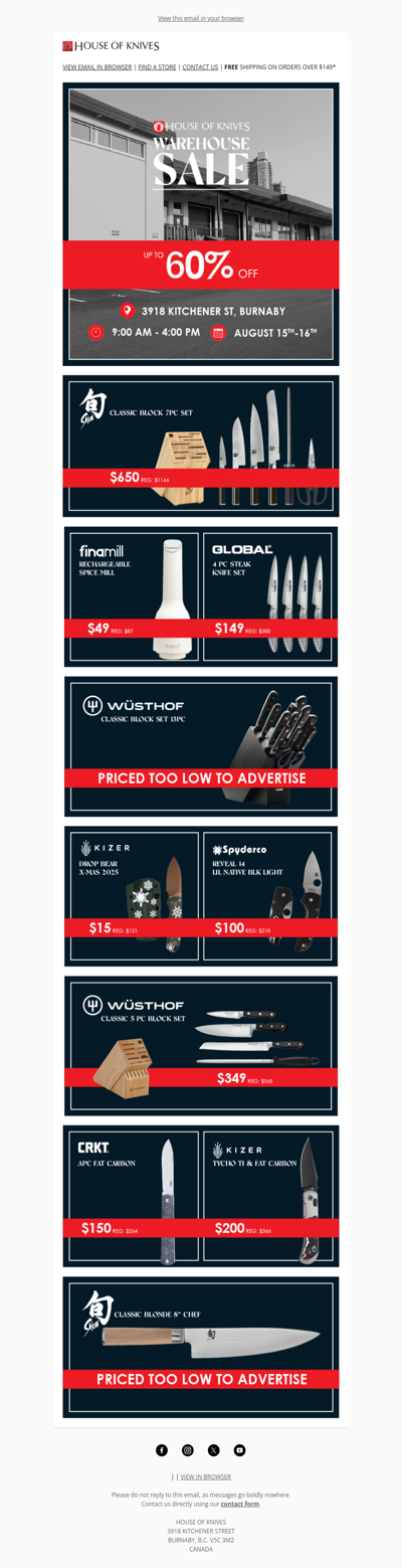 🎉 Warehouse Sale: Deals, Discounts, and Doorcrashers - 2 days only 🛍️