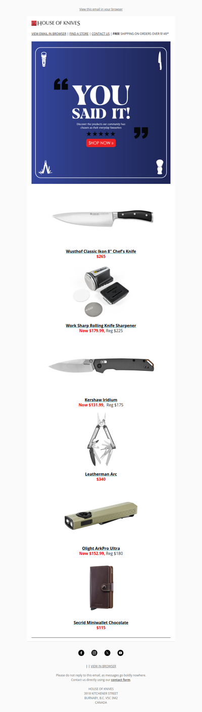 You Said It! Shop The Best of House of Knives