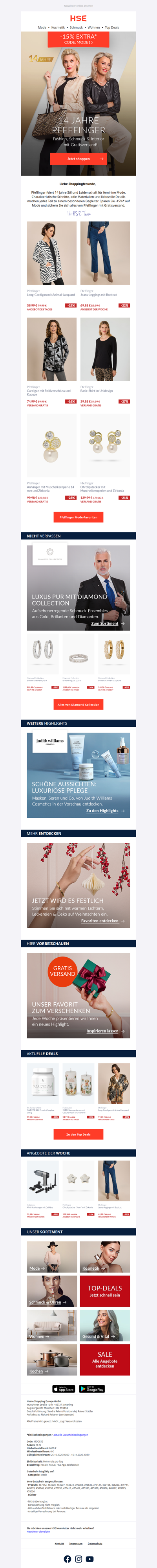 Wir feiern 14 Jahre Pfeffinger mit Gratisversand