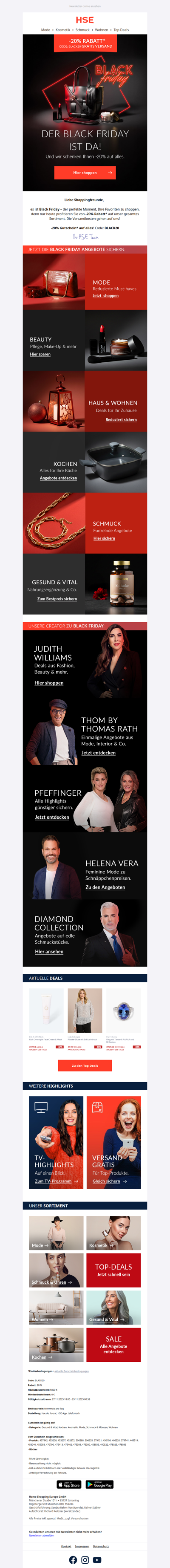 -20% Gutschein auf alles zum Black Friday & 0€ Versand