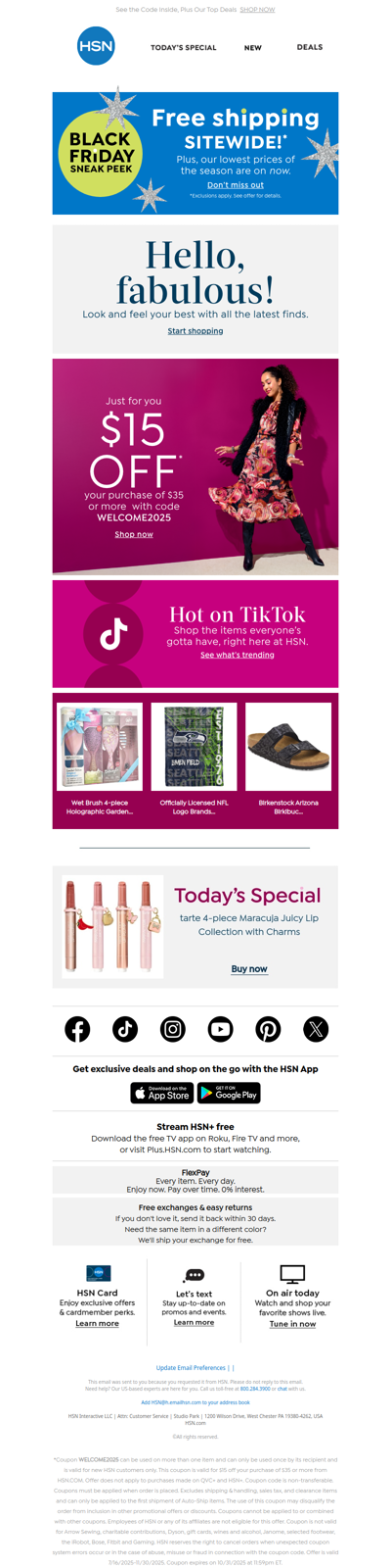 Just For You: $15 Off Your Next Order