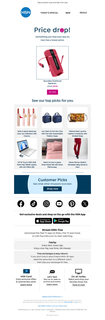 Price Drop! Boundless 15,000mAh Signature Power Bank Portable Charger