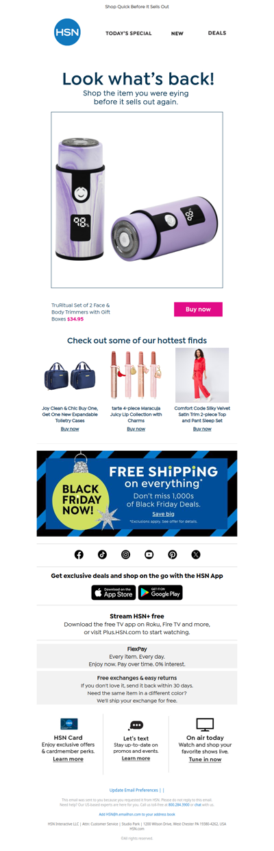 Lucky You, It's Back and Ships Free! TruRitual Set of 2 Face & Body...